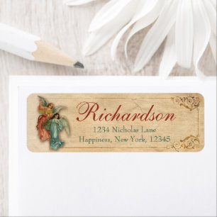 Antique Victorian Christmas Angels Return Address Label