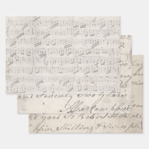 Antique Victorian Christmas Music Sheet Script    