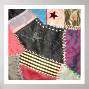 Antique Victorian Crazy Quilt Poster