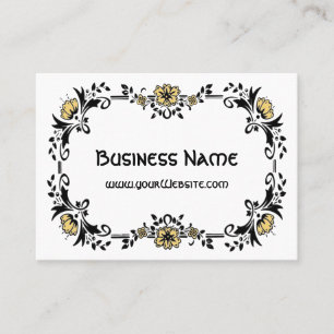 Antique Victorian Decorative Floral Yellow Flowers Business Card