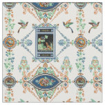 Antique Victorian Era Aesop's Fable Pattern Print Fabric