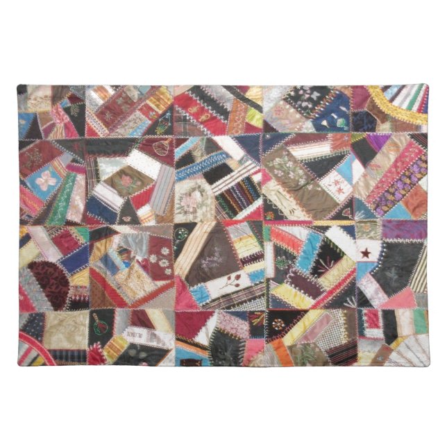 Antique, Victorian-Era, Crazy Quilt Placemat (Front)