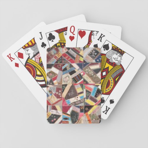 Antique Victorian_Era Crazy Quilt Poker Cards