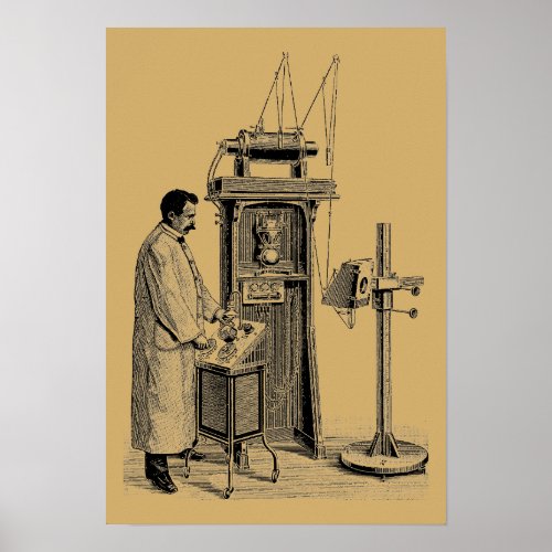 Antique Victorian Era Steampunk X_ray Machine Poster