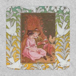 Antique VIctorian Era Valentine's Day Card, 1876 Patch