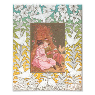 Antique VIctorian Era Valentine's Day Card, 1876 Photo Print