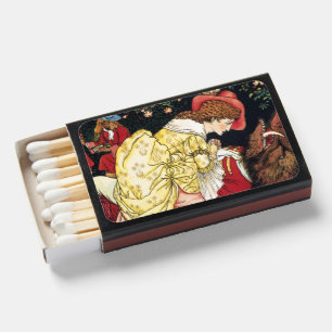 Antique Victorian Fairy Tale Beauty and the Beast Matchboxes