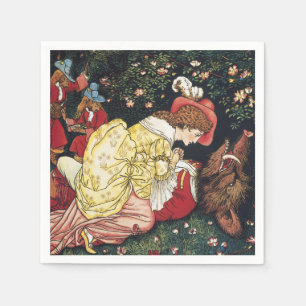 Antique Victorian Fairy Tale Beauty and the Beast Napkins