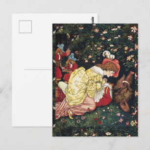 Antique Victorian Fairy Tale Beauty and the Beast Postcard
