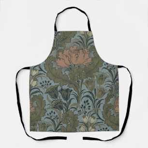 Antique Victorian Floral Pattern Sage Terracota Apron