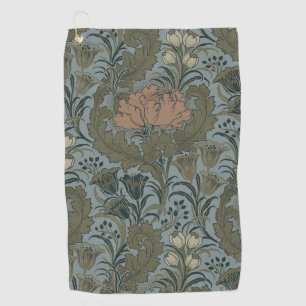 Antique Victorian Floral Pattern Sage Terracota Golf Towel