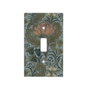 Antique Victorian Floral Pattern Sage Terracota Light Switch Cover
