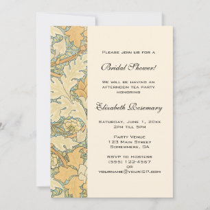 Antique Victorian Flowers Floral Bridal Shower Invitation
