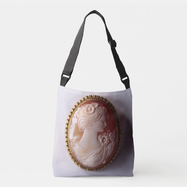 Antique victorian ivory cameo silhouette crossbody bag (Front)