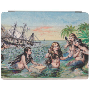 Antique Victorian Mermaids Treasure Ship Vintage iPad Smart Cover