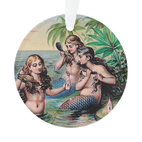 Antique Victorian Mermaids Treasure Ship Vintage Ornament
