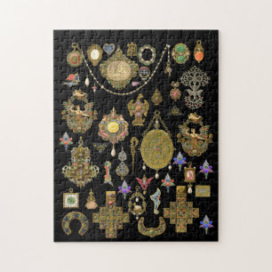 Antique Victorian, nouveau and deco Jewelry art  Jigsaw Puzzle