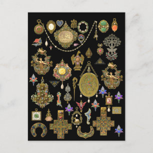 Antique Victorian, nouveau and deco Jewelry art  Postcard