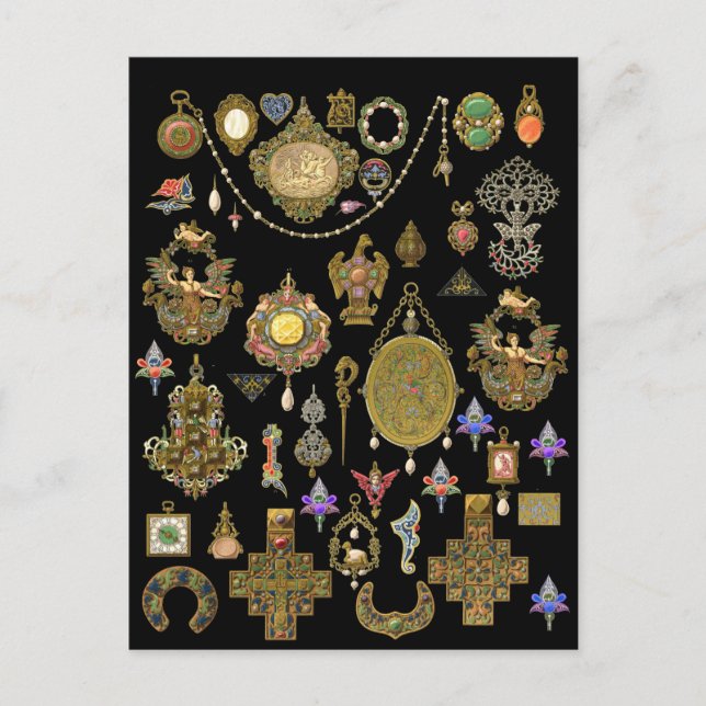 Antique Victorian, nouveau and deco Jewelry art  Postcard (Front)