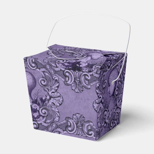 Antique Victorian Purple and Black Phrenology Favor Boxes (Front Side)