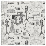 antique victorian sewing machine black white toile fabric