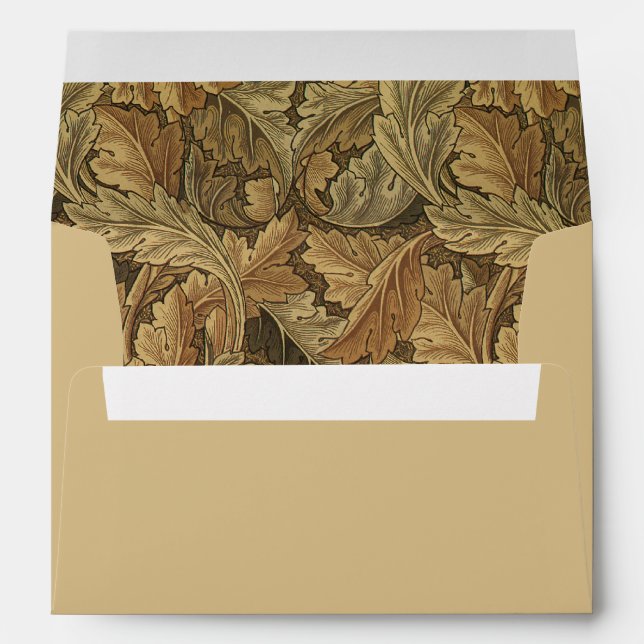 Antique Victorian Warm Autumn Leaves Wedding Envelope (Back (Bottom))