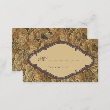 Antique Victorian Warm Autumn Leaves Wedding Place Card by InvitationCafe at Zazzle
