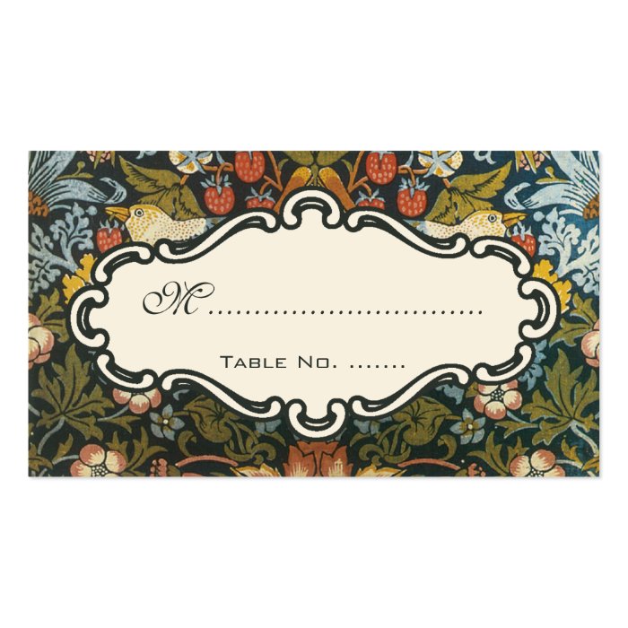 Antique Victorian Wedding Floral Bird Table Number Business Card