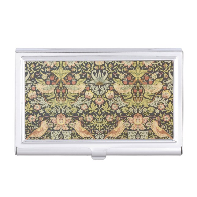 Antique Victorian William Morris Flowers Birds Case For Business Cards (Front)