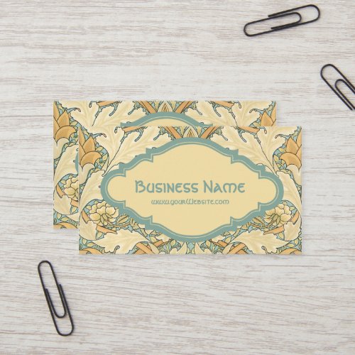Antique Victorian William Morris Flowers Floral Business Card