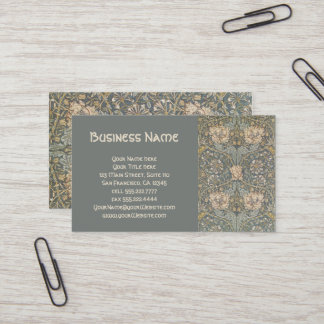 Antique Victorian William Morris Flowers Floral Business Card
