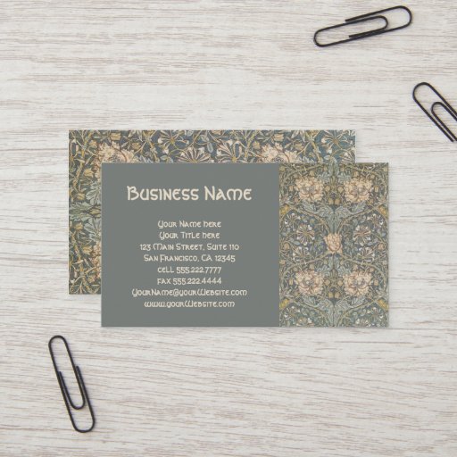 Customizable Antique Victorian William Morris Flowers Floral Business Card Template