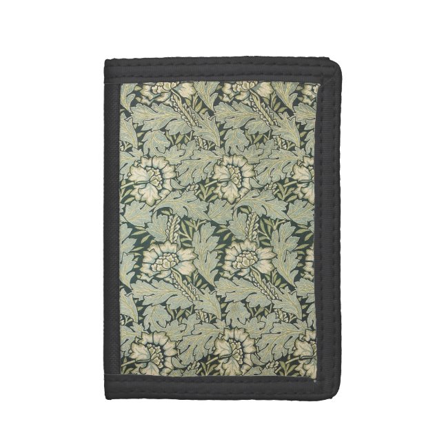 Antique Victorian William Morris Garden Flowers Trifold Wallet (Front Vertical)