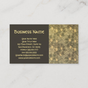 Antique Victorian William Morris Grape Vine Leaves Business Card