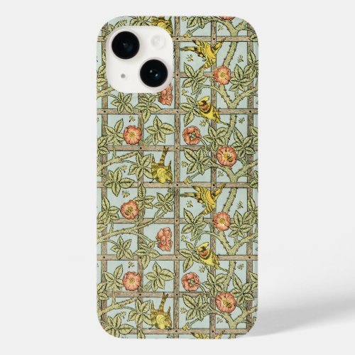 Antique Victorian William Morris Trellis Flowers Case_Mate iPhone 14 Case