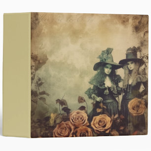 Antique Victorian Witch Sisters Sepia 3 Ring Binder