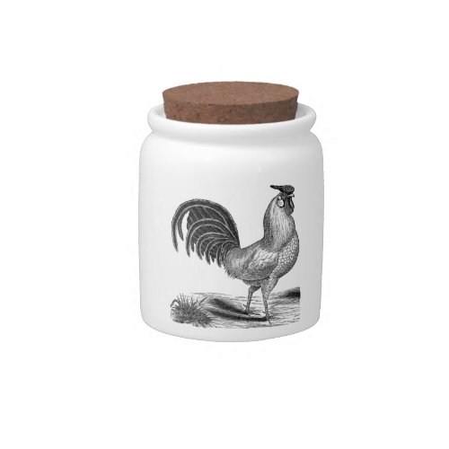 Antique Vintage Advertising Farmhouse Rooster Candy Jar