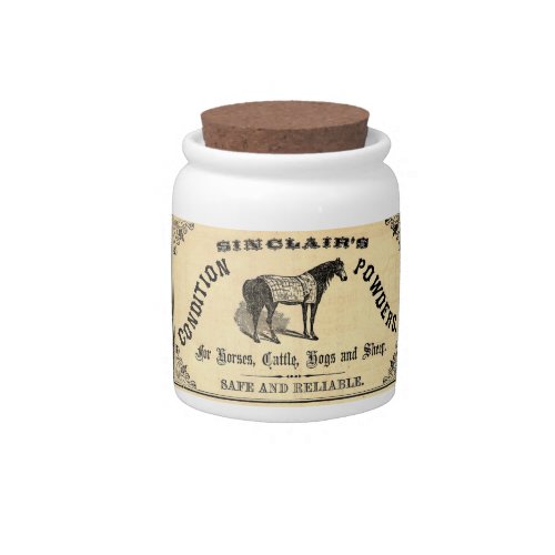 Antique Vintage Advertising Horse and Cattle Candy Jar