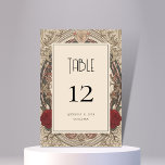 Antique Vintage Art Nouveau Rose Floral Wedding Table Number<br><div class="desc">Decorate your tables with this stylish wedding table card,  featuring vintage art nouveau illustration and custom text of your choice. Easily add your details by clicking on the "personalize" option.</div>