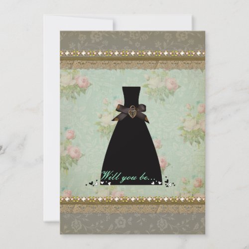 Antique Vintage Bridesmaid Invitation