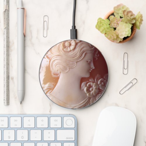 Antique vintage Cameo Ceramic Wireless Charger
