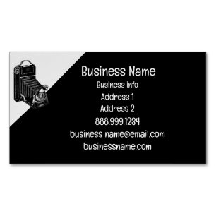 Antique Vintage Camera Repair or Store Business Card Magnet