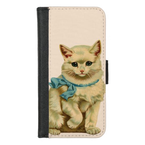 Antique vintage cat painting kitten chonky chunky iPhone 87 wallet case
