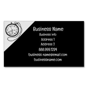 Antique Vintage Clock WatchRepair or  Store  Business Card Magnet