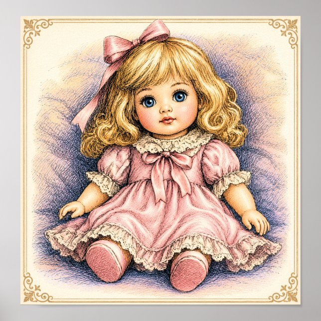 Antique vintage Doll Poster (Front)