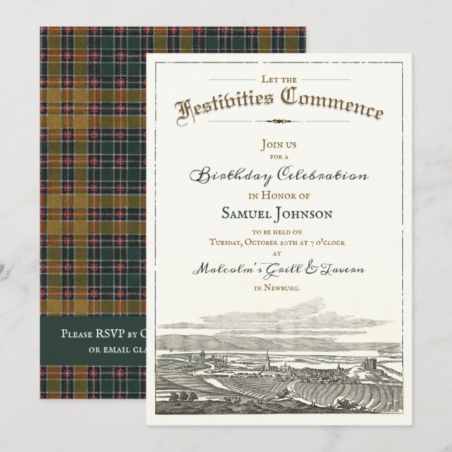 Antique Vintage Elegant Celtic Birthday Invitation (Front/Back)
