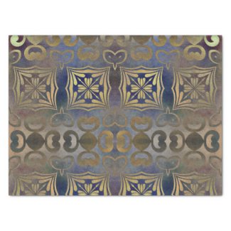 Antique Vintage Elegant Copper And Blue Mosaic Tissue Paper