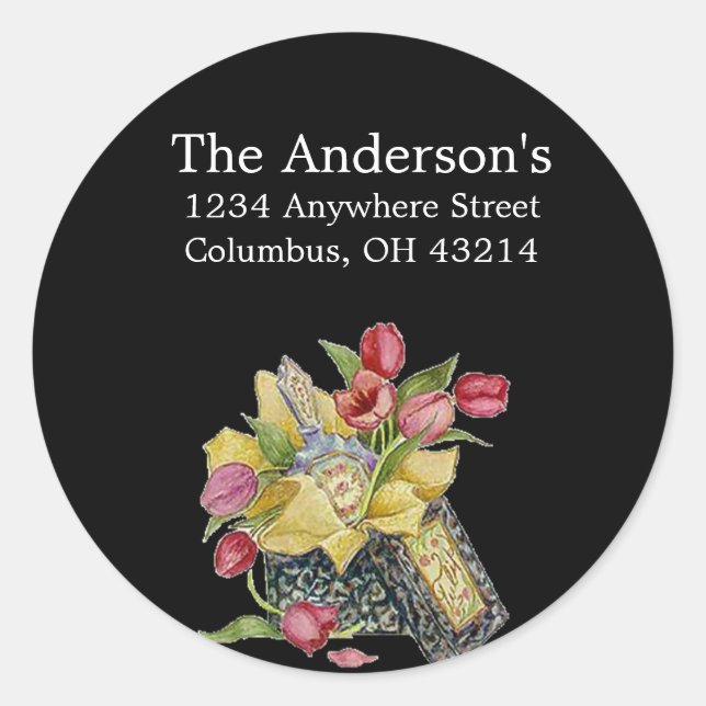 Antique/Vintage Flower Box Address Labels (Front)