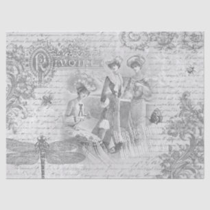 Antique Vintage French Fashion Ephemera Tissue Paper