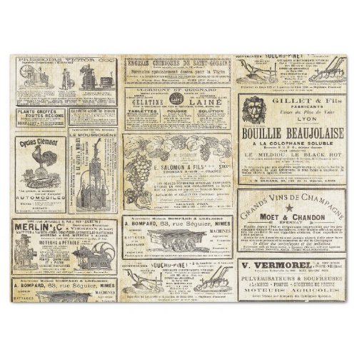 Antique Vintage French Horticulture Ads Ephemera Tissue Paper